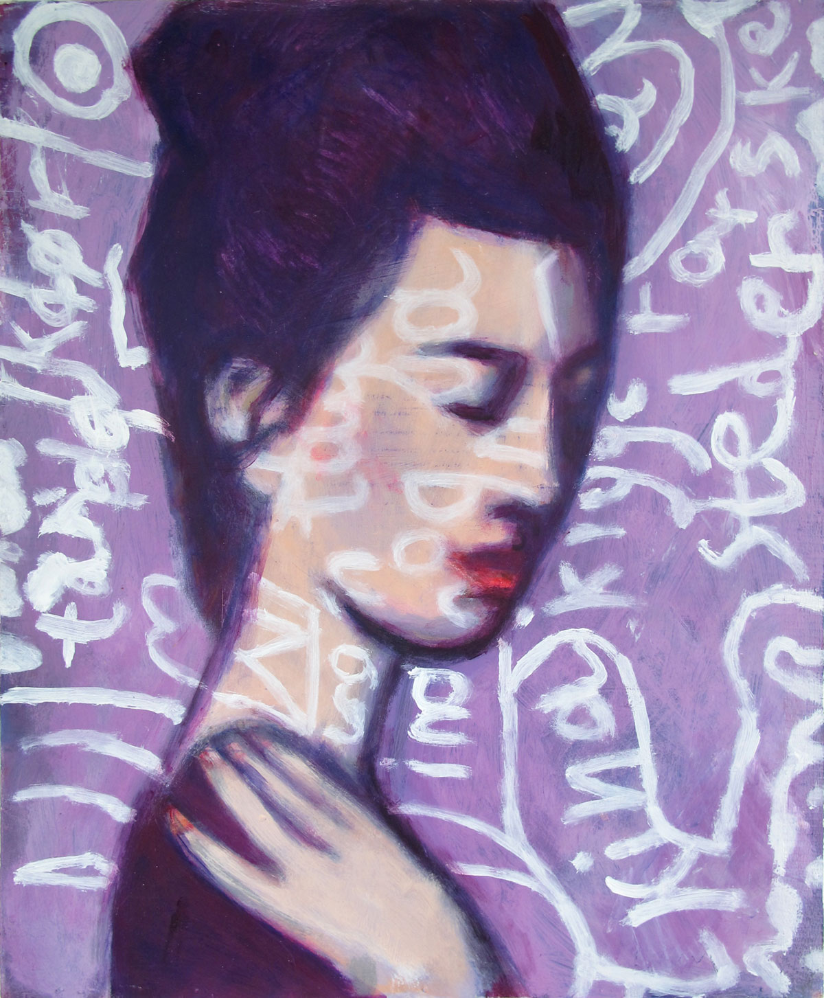 Violet. Maleri af Verner Brems. Format 60 x 60 cm